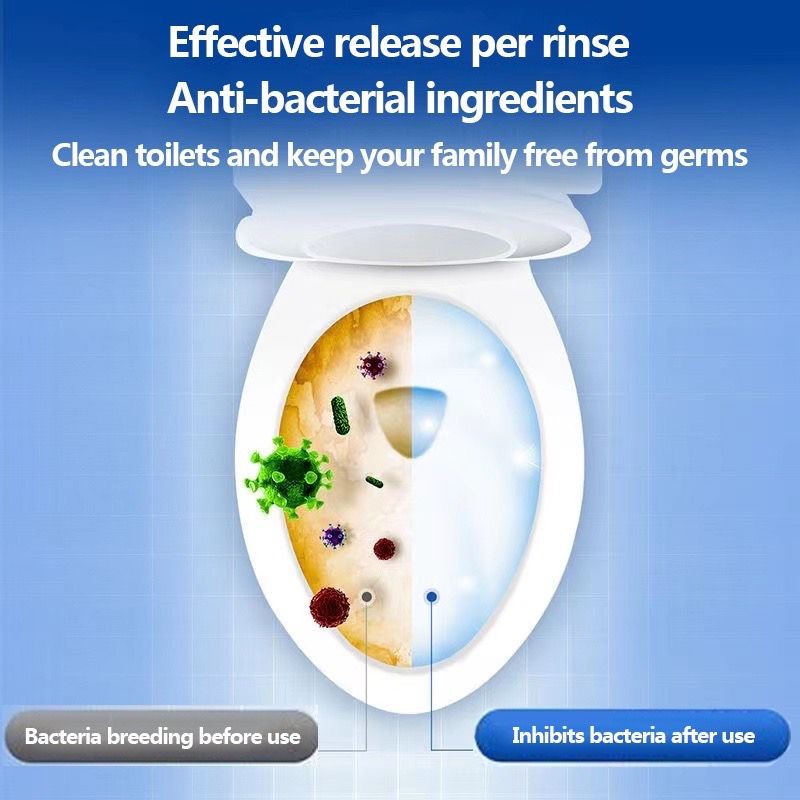 READY STOCK!!! Bowling Ball Blue Toilet Bowl Cleaner Gel – Automatic Deodorizing & Long-Lasting Freshness 320g 保龄球马桶蓝泡泡