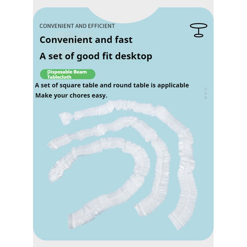 READY STOCK! Disposeable Drawstring PE Table Cloth Plastic Table Round Elastic Table Cover 一次性束口pe桌布塑料桌套