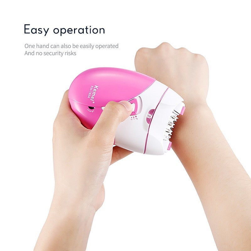 READY STOCK!!! Kemei KM-189A Women Epilator Rechargeable Hair Removal Machine Electric Shaver 科美脱毛仪