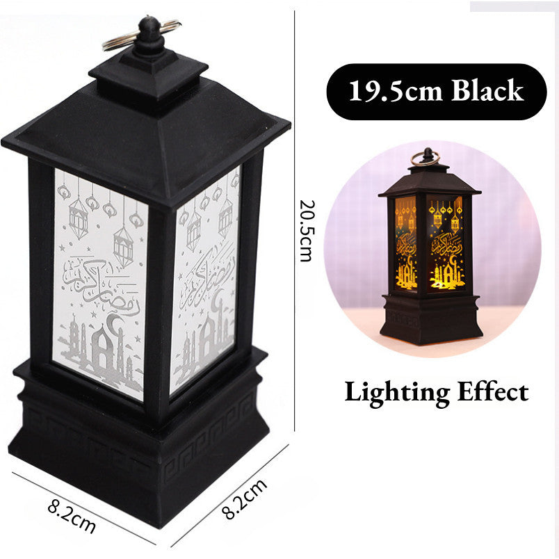 Eid Mubarak LED Wind Light Pattern Lights Muslim Style Hanging Led Lantern Ramadan Party Lantern Eid al-Fitr Decor Props