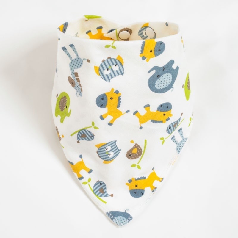 READY STOCK!!!Baby Kids Triangle Towel Baby Cotton Toddler Towel Baby Bib With Button Bibik Bayi 343