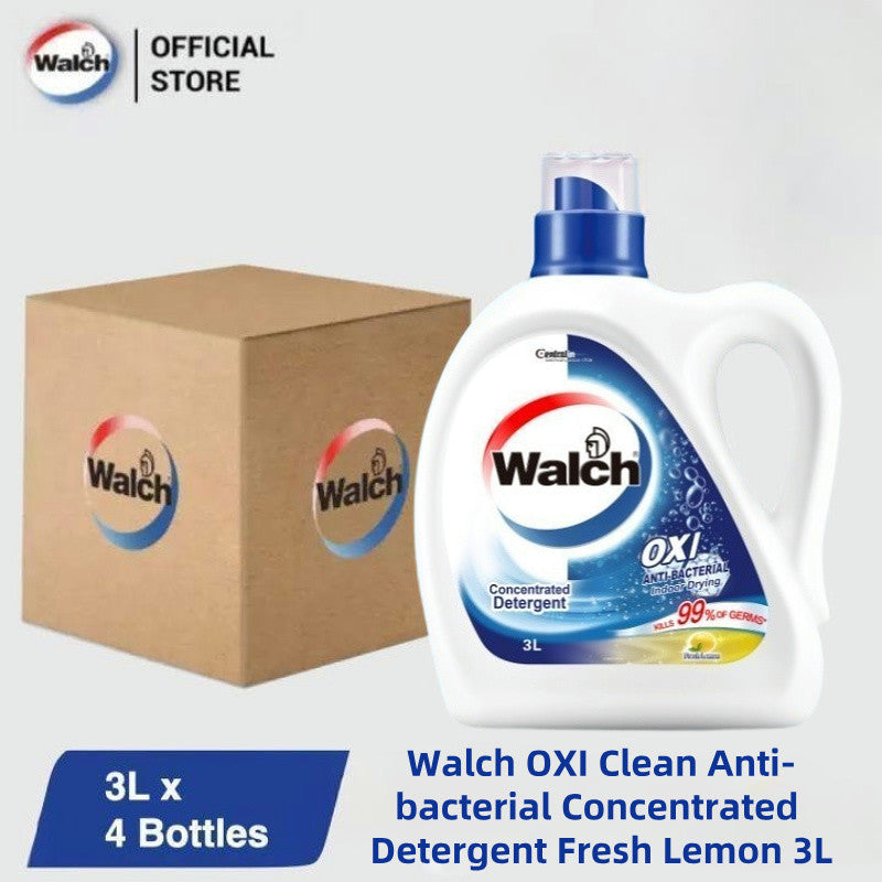 READY STOCK!!! Walch OXI Clean Anti-Bacterial Concentrated Detergent 3L 1 Box of 4 Bottle