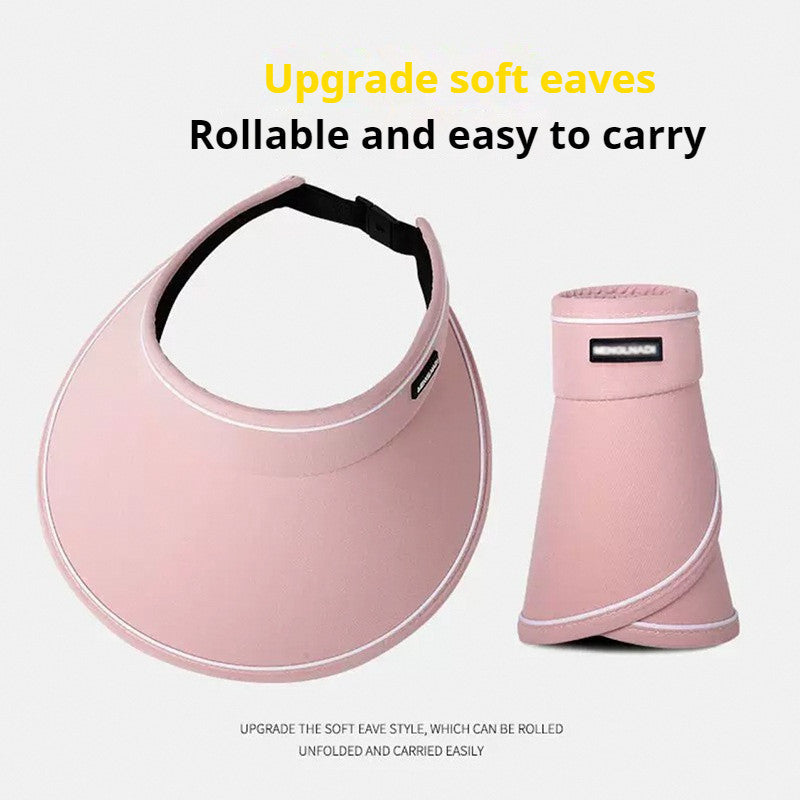 READY STOCK Ice silk Sun Protection Beach Cap For Women Summer Outdoor Foldable Can Be Stored Sun Hat 夏季防晒遮阳冰丝帽