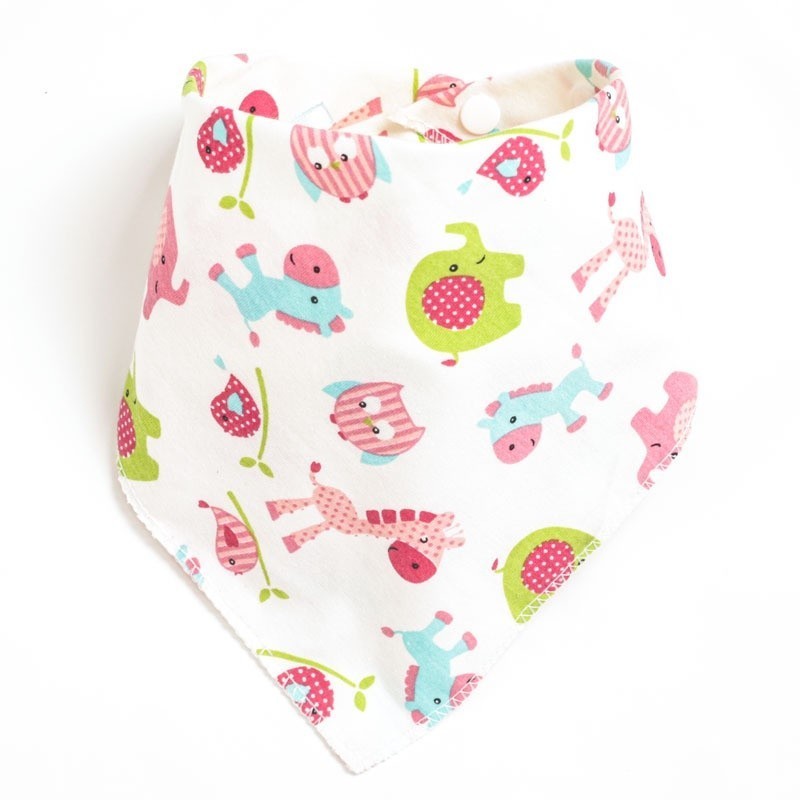READY STOCK!!!Baby Kids Triangle Towel Baby Cotton Toddler Towel Baby Bib With Button Bibik Bayi 343