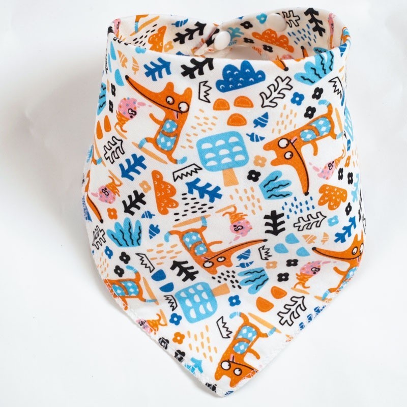 READY STOCK!!!Baby Kids Triangle Towel Baby Cotton Toddler Towel Baby Bib With Button Bibik Bayi 343