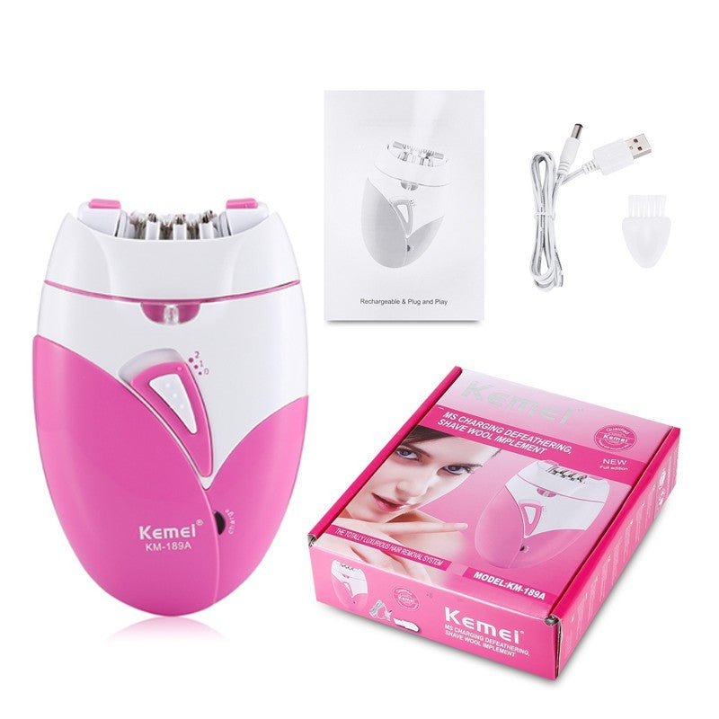 READY STOCK!!! Kemei KM-189A Women Epilator Rechargeable Hair Removal Machine Electric Shaver 科美脱毛仪