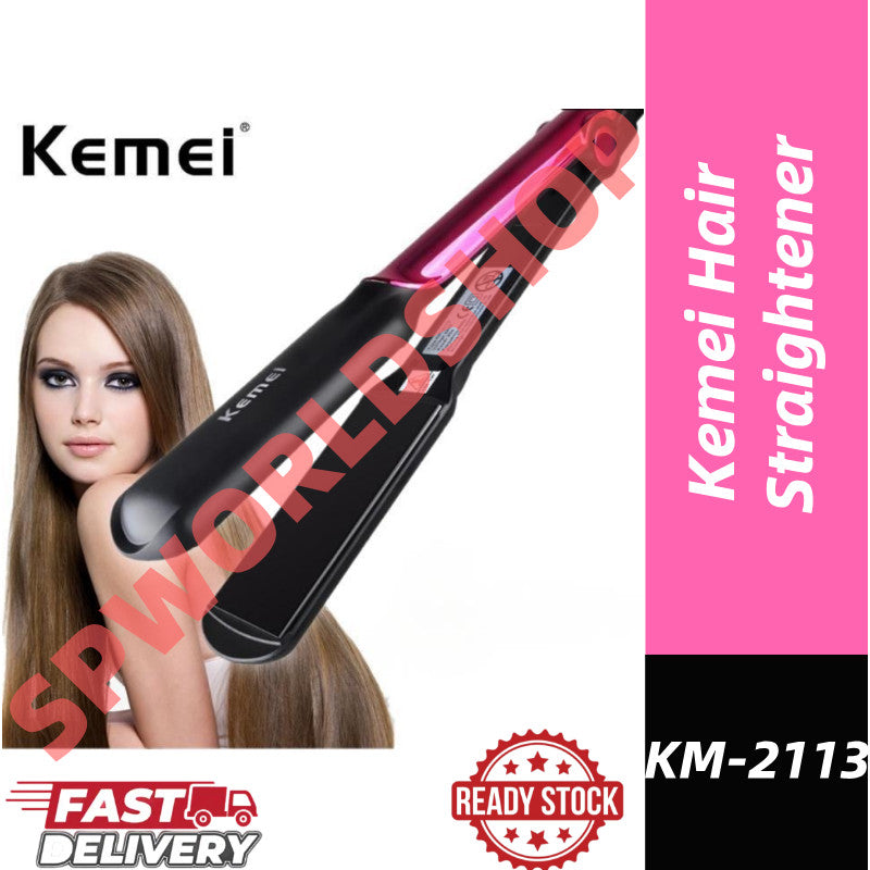 READY STOCK!!! Kemei KM-2113 Professional Hair Straightener For Fashionable Women 科美直发器