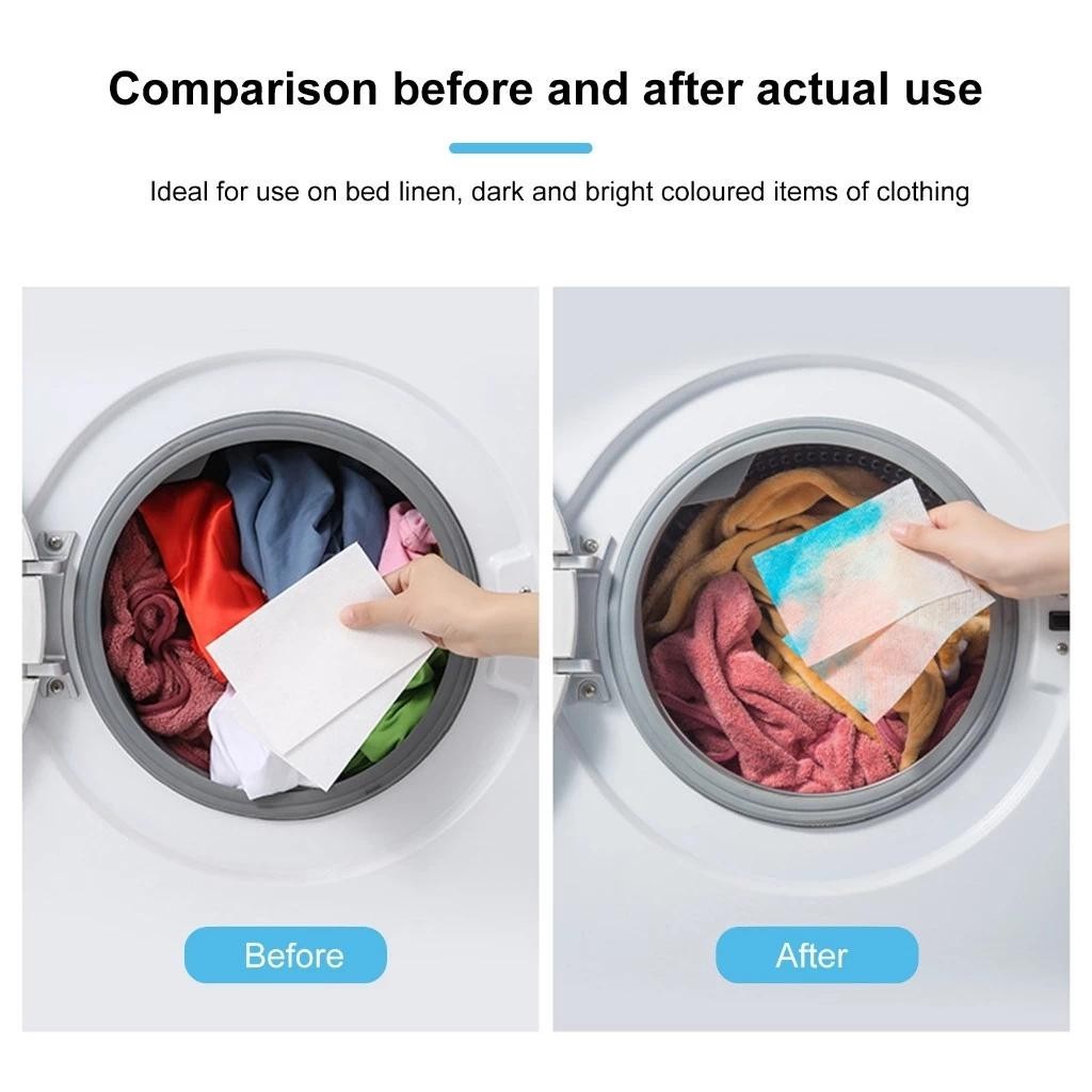 READY STOCK 50pcs Anti Dye Sheet Mix Color Proof Absorption Sheet Anti Dyed Cloth Laundry Paper 防串染洗衣吸色片