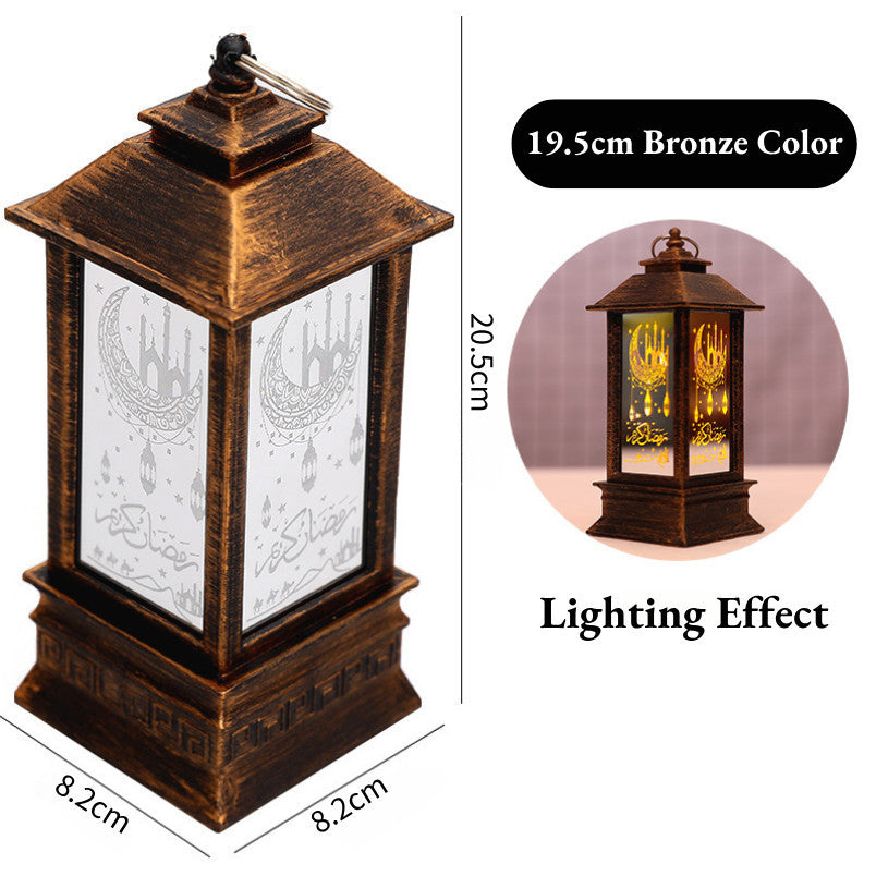 Eid Mubarak LED Wind Light Pattern Lights Muslim Style Hanging Led Lantern Ramadan Party Lantern Eid al-Fitr Decor Props