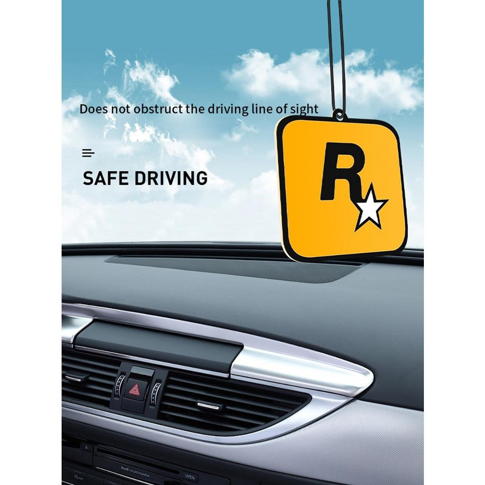 READY STOCK!!! Car Air Freshener Hanging Card | Trendy Car Interior Fragrance Pendant R-Star 潮流汽车香片R星挂饰