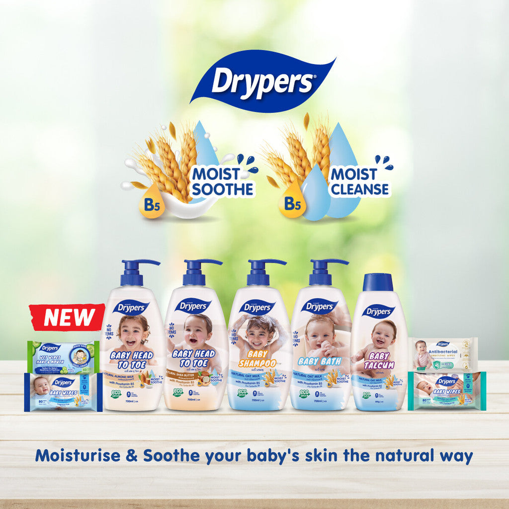 READY STOCK!!! Drypers Baby Head To Toe Wash | Gentle Baby Bath & Shampoo | Hypoallergenic Newborn Body Wash 220ml 婴儿洗护液