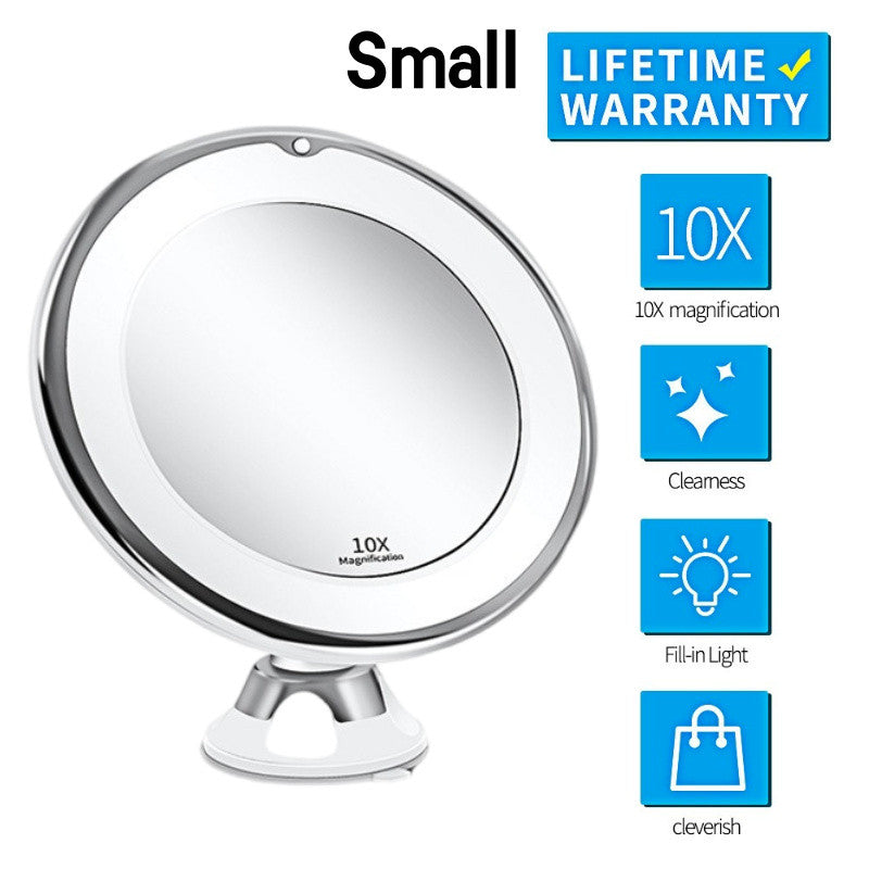 READY STOCK!!! Suction Cup Makeup Mirror with LED Light | Portable & Brightness Adjustable Makeup Mirror 吸盘式化妆镜 带LED补光灯