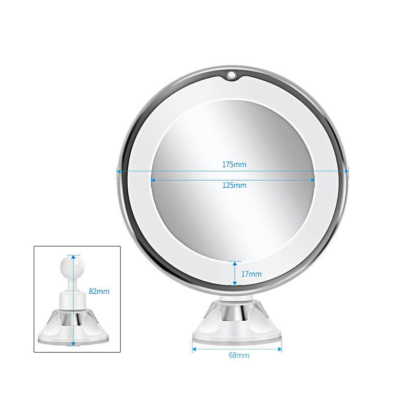 READY STOCK!!! Suction Cup Makeup Mirror with LED Light | Portable & Brightness Adjustable Makeup Mirror 吸盘式化妆镜 带LED补光灯
