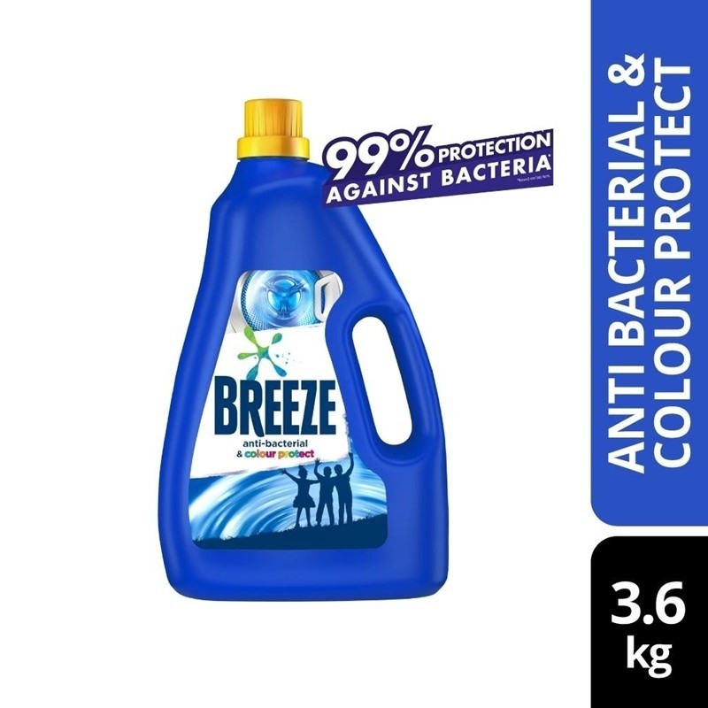 READY STOCK!!! Breeze Detergent Liquid Fragrance of Comfort Power Clean Colour Care 3.6kg Effective Cleaning and Fresh