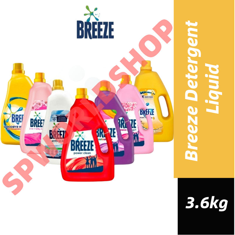 READY STOCK!!! Breeze Detergent Liquid Fragrance of Comfort Power Clean Colour Care 3.6kg Effective Cleaning and Fresh