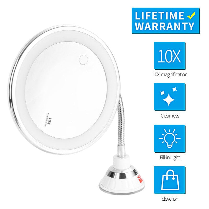 READY STOCK!!! Suction Cup Makeup Mirror with LED Light | Portable & Brightness Adjustable Makeup Mirror 吸盘式化妆镜 带LED补光灯