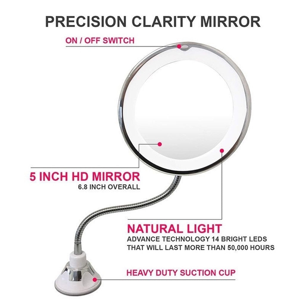 READY STOCK!!! Suction Cup Makeup Mirror with LED Light | Portable & Brightness Adjustable Makeup Mirror 吸盘式化妆镜 带LED补光灯