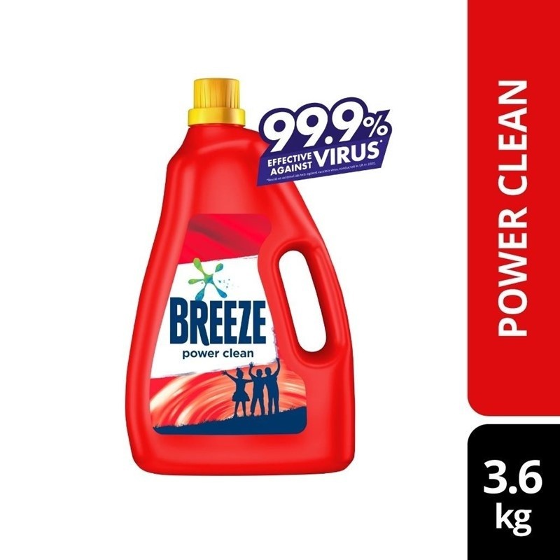 READY STOCK!!! Breeze Detergent Liquid Fragrance of Comfort Power Clean Colour Care 3.6kg Effective Cleaning and Fresh
