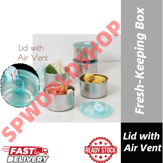 【READY STOCK】Stainless Steel Storage Box | Bekas Simpan Makanan 304 Organizer Crisper Fresh-Keeping with Lid Seal 保鲜收纳盒