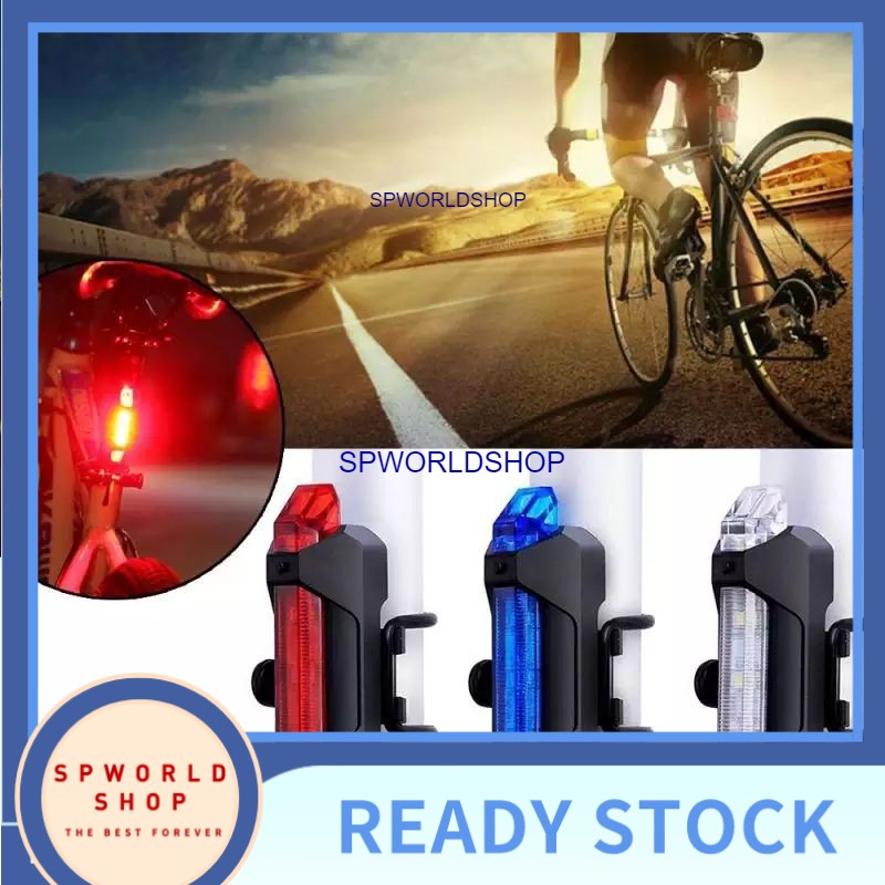 USB Rechargeable Bike Bicycle Tail Rear light -RED