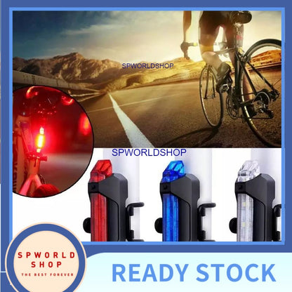 USB Rechargeable Bike Bicycle Tail Rear light -RED