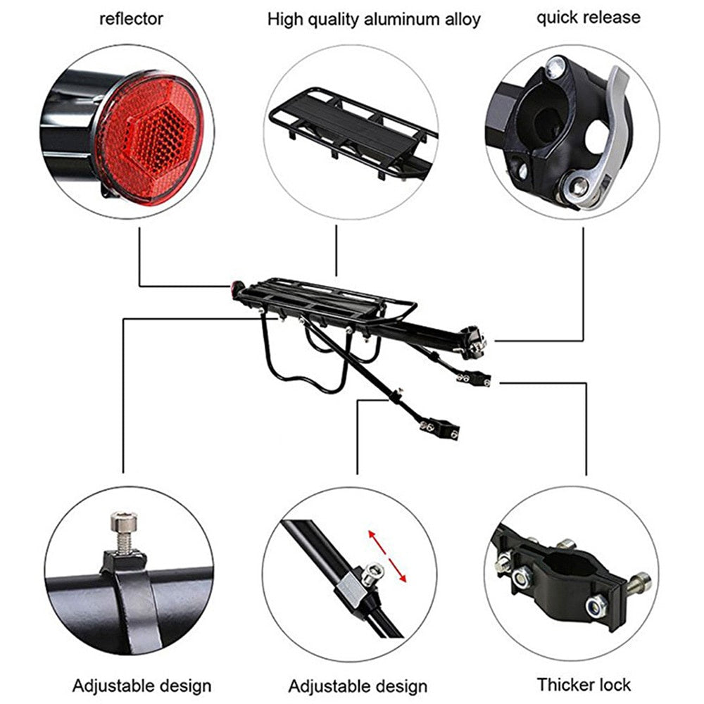 Bicycle Luggage Carriers Cargo Seat Post Carrier Rear Rack Fender Alloy Frame Carrier Holder Mount Bicycle Pannier Rack