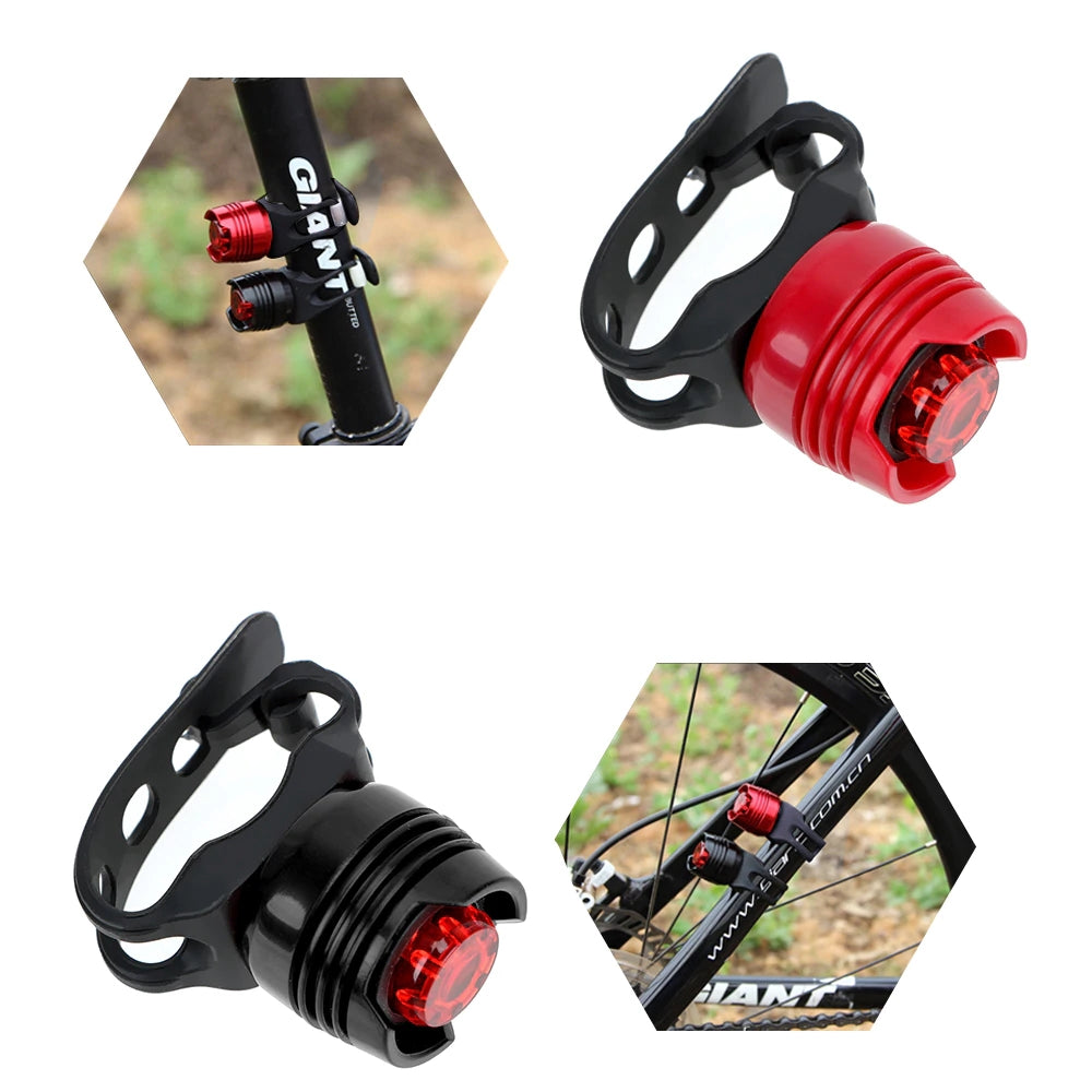 Safety Warning Lamp Cycling Light Helmet Red White LED Flash Lights Bike Front Rear Tail Aluminium Alloy