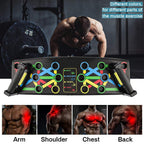 Folding Push Up Board Fitness Workout Train Muscle Exercise I-shaped Pushup Racks for Adults Indoor Home Muscle Training