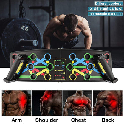 Folding Push Up Board Fitness Workout Train Muscle Exercise I-shaped Pushup Racks for Adults Indoor Home Muscle Training