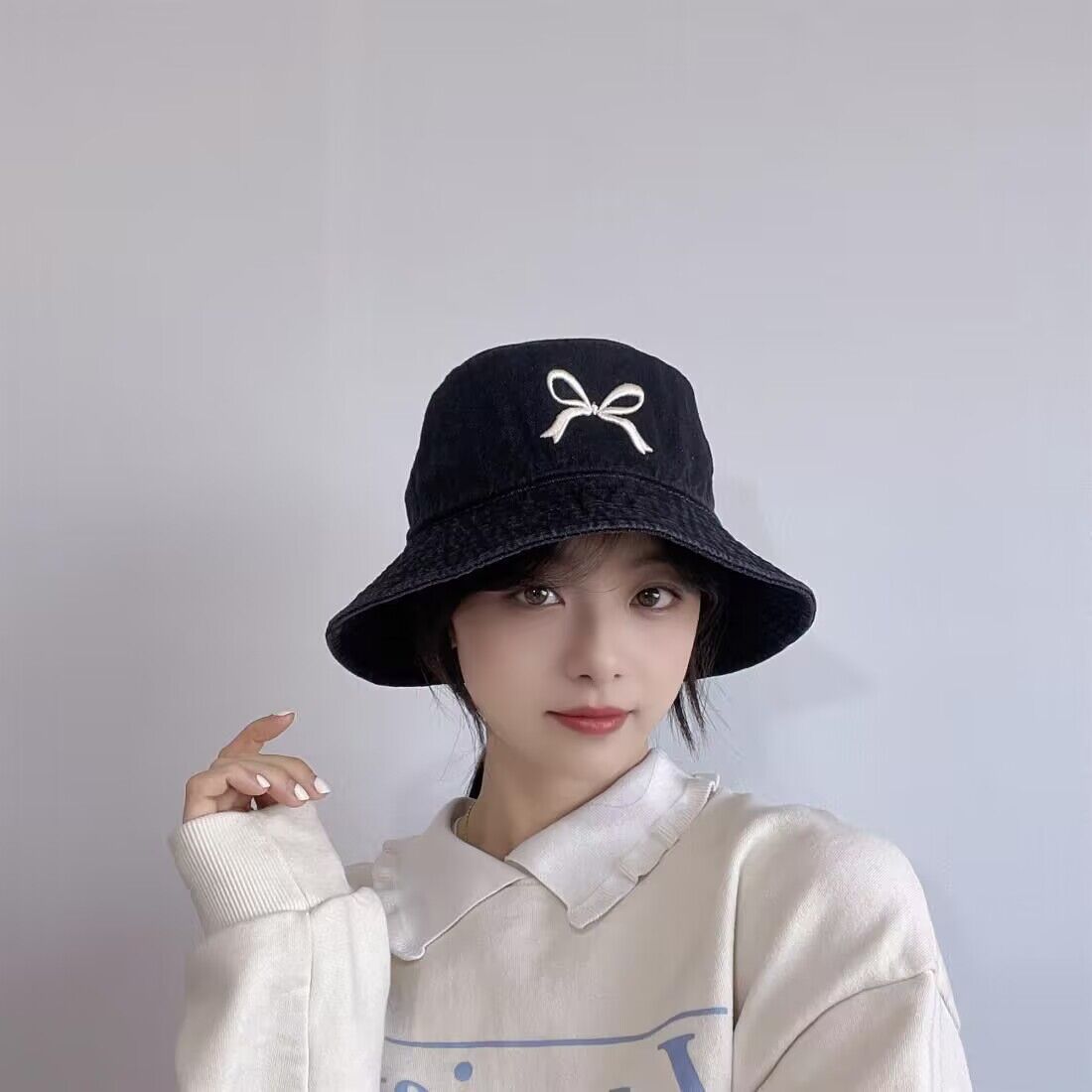 【READY STOCK】Denim Bucket Hat Unisex Sun Hat Casual Outdoor Travel Spring, Summer & Autumn Fisherman Cap 牛仔渔夫帽