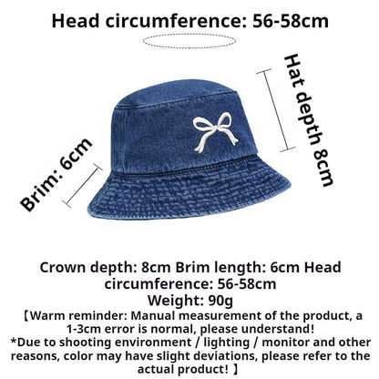 【READY STOCK】Denim Bucket Hat Unisex Sun Hat Casual Outdoor Travel Spring, Summer & Autumn Fisherman Cap 牛仔渔夫帽