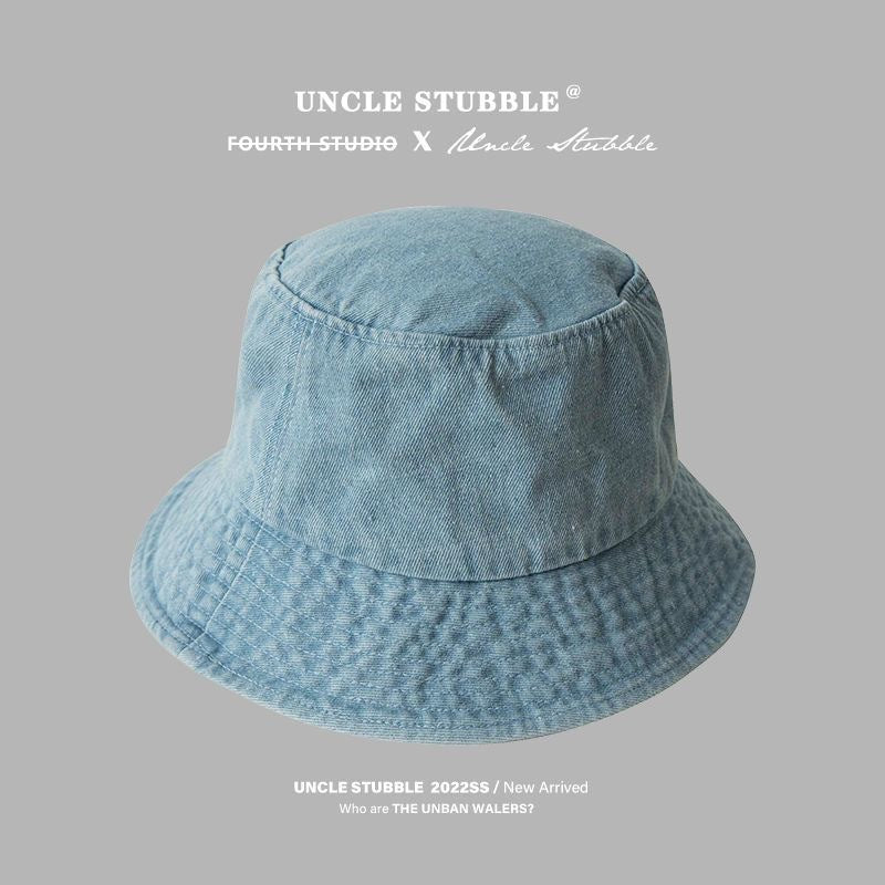 【READY STOCK】Denim Bucket Hat Unisex Sun Hat Casual Outdoor Travel Spring, Summer & Autumn Fisherman Cap 牛仔渔夫帽