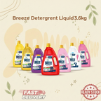 BREEZE Detergent Liquid 3.6kg | Fragrance of Comfort Power Clean | Professional Colour Care & 99.9% Stain Removal 3.6kg 大容量洗衣液 强力去渍 护色
