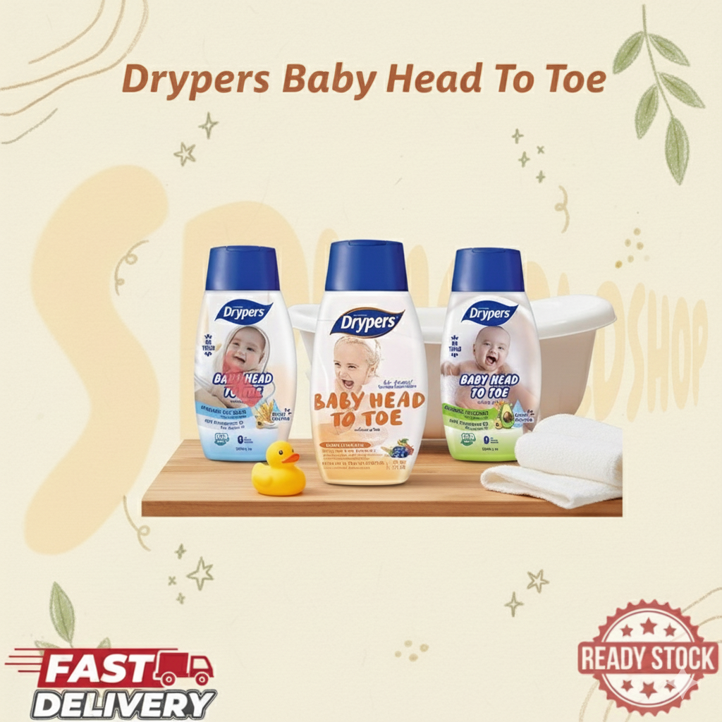 DRYPERS CARE | 婴儿二合一洗护液：220ml 随身装、无泪配方 | 新生儿全身适用 Drypers Baby Head To Toe Wash | Hypoallergenic & Gentle Body Wash
