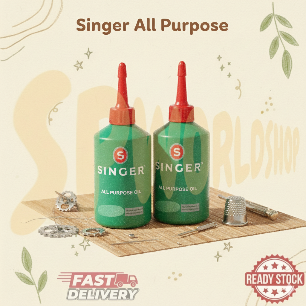 SINGER All Purpose Oil (80ml) | Professional Lubricant for Sewing Machine, Door Hinge & Tools | Anti-Rust & Silent Motion 胜家万能润滑油 针车油 防锈静音