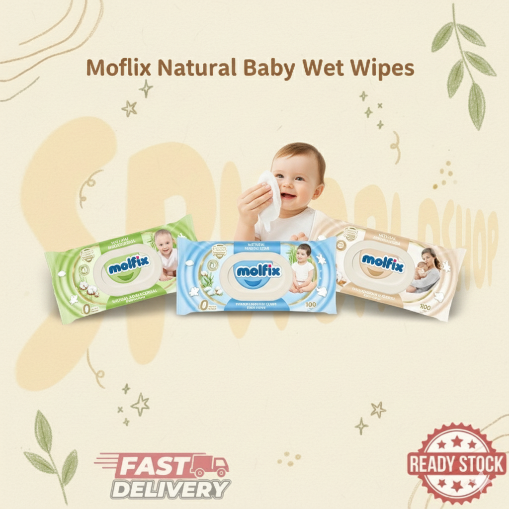 MOLFIX NATURAL | 天然婴儿湿巾：无酒精、防过敏、弱酸性 | 新生儿手口通用 Gentle & Safe Baby Wet Wipes | Alcohol-Free & Hypoallergenic Formula