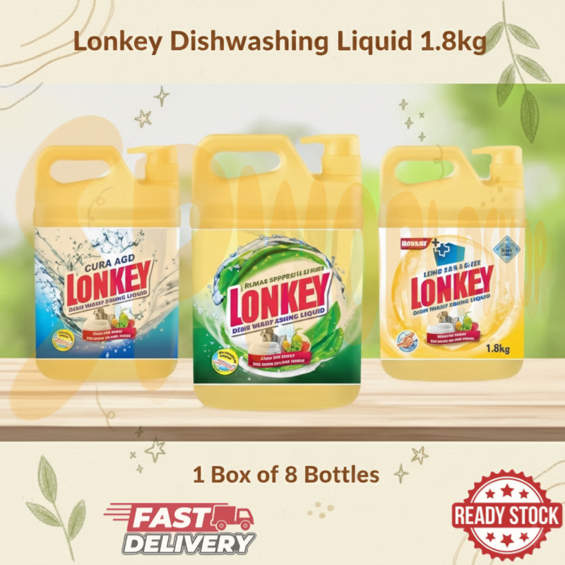 LONKEY 900G | 浪奇全效洗洁精：芦荟护手 / 食醋除腥 | 高效去油 1 瓶装 Lonkey 900g Multi-Action Liquid | 1pc Anti-Bacterial & Grease-Cutting