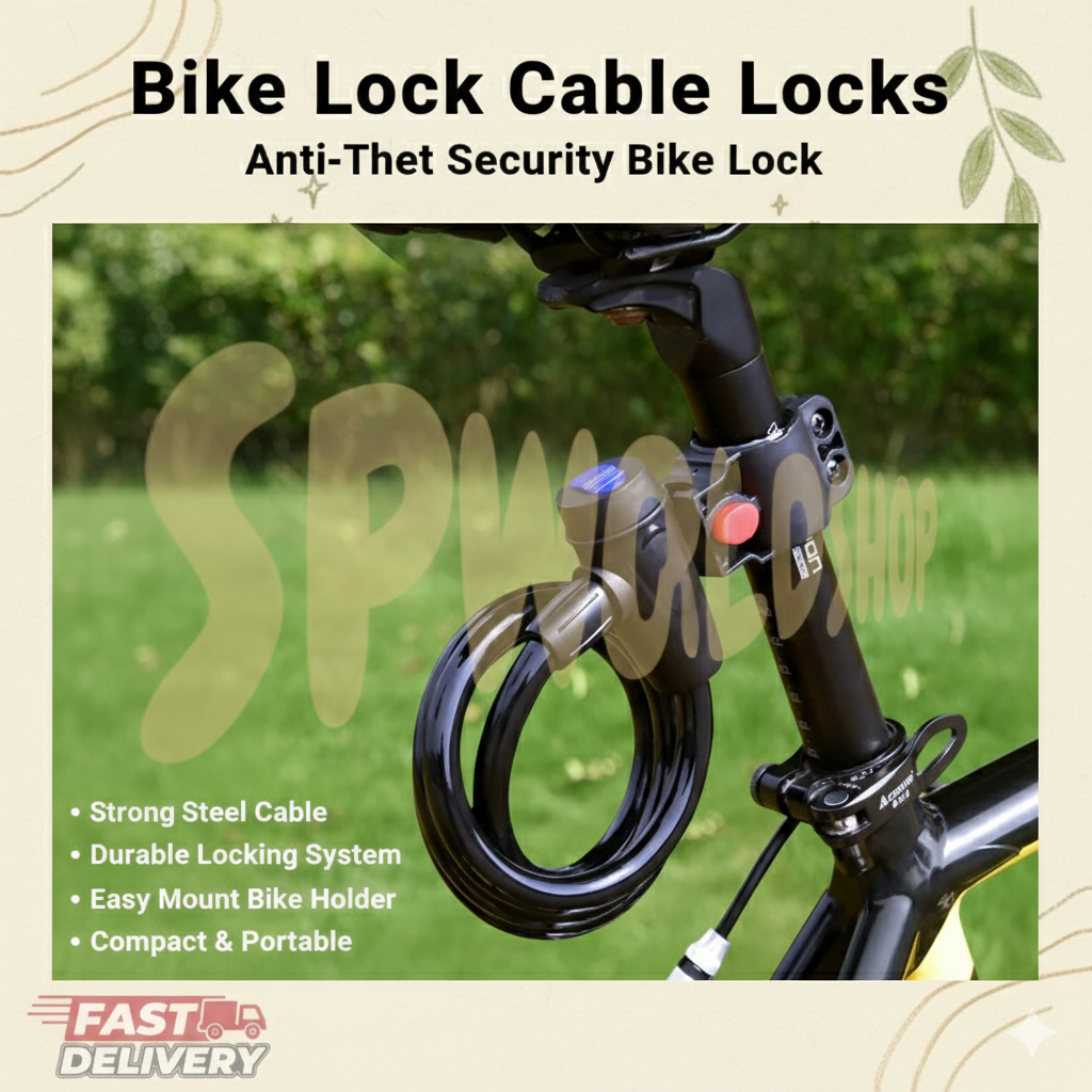 Bike Lock Cable Locks Road Bike Cycling Mountain Bike padlock Anti-Theft Chain Lock(Black)