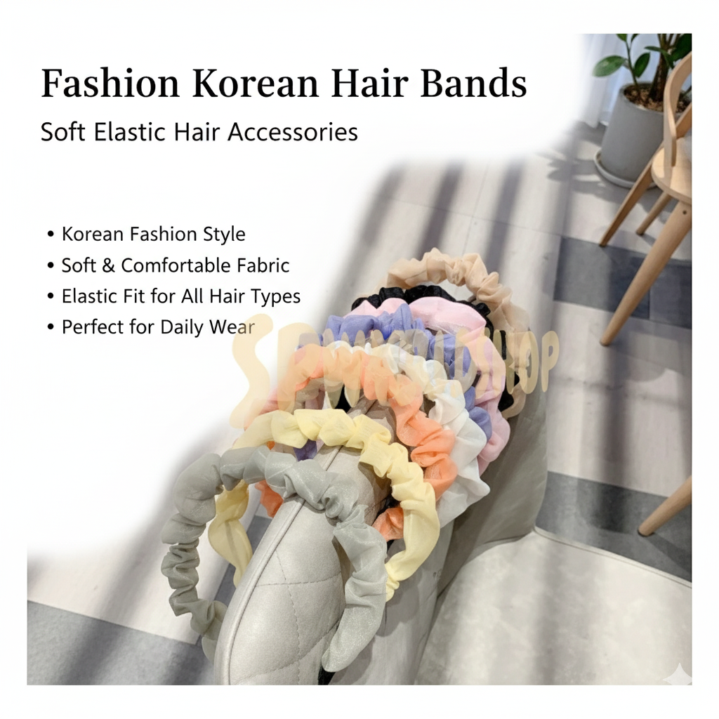 READY STOCK!!!Fashion Korean Hair Bands, Lace Soft Color Pattern Plaid Headband, Ladies Hair Accessories Gifts