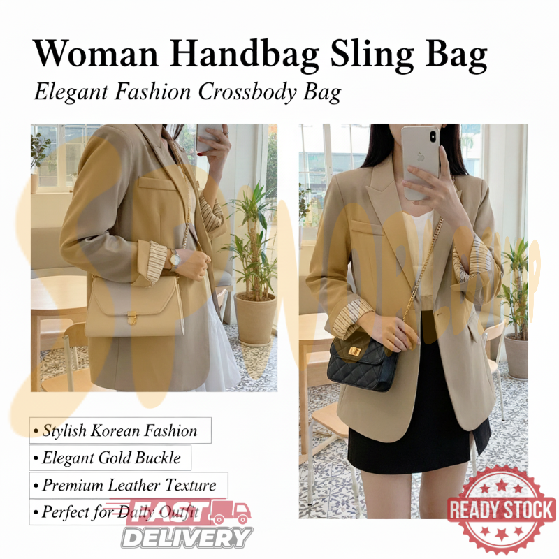 READY STOCK!!!SSB1101 Woman Handbag Sling Bag Shoulder Fashion Korea Bag链条斜挎包