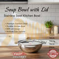 READY STOCK!!!ZEBRA S/S Soup Bowl with Lid#12cm#14cm#16cm#18cm#20cm#22cm