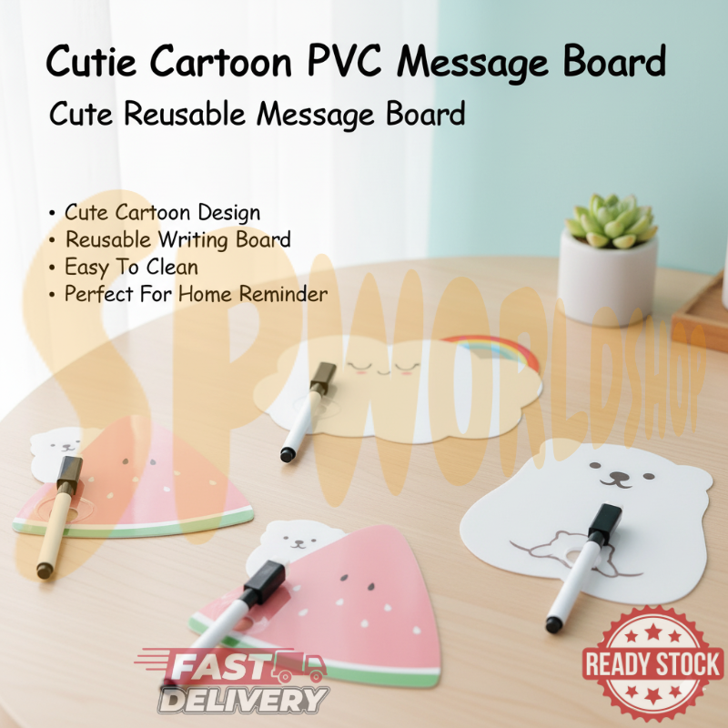 Ready Stock!!! Cutie Cartoon PVC Message Board Creative Children's Writing Board 卡通留言板