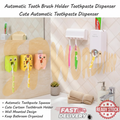 Bathroom Cartoon Automatic Tooth Brush Holder Toothpaste Dispenser Squeezer Toothpaste Bathroom Suction Wall Wash