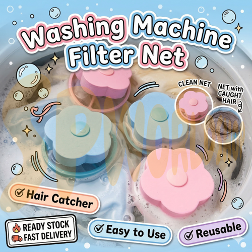 UNIVERSAL FIT | 万能洗衣机过滤网：防堵塞、可循环使用 | 强力吸附毛发 Universal Washer Filter Net | Reusable & Anti-Clogging Design