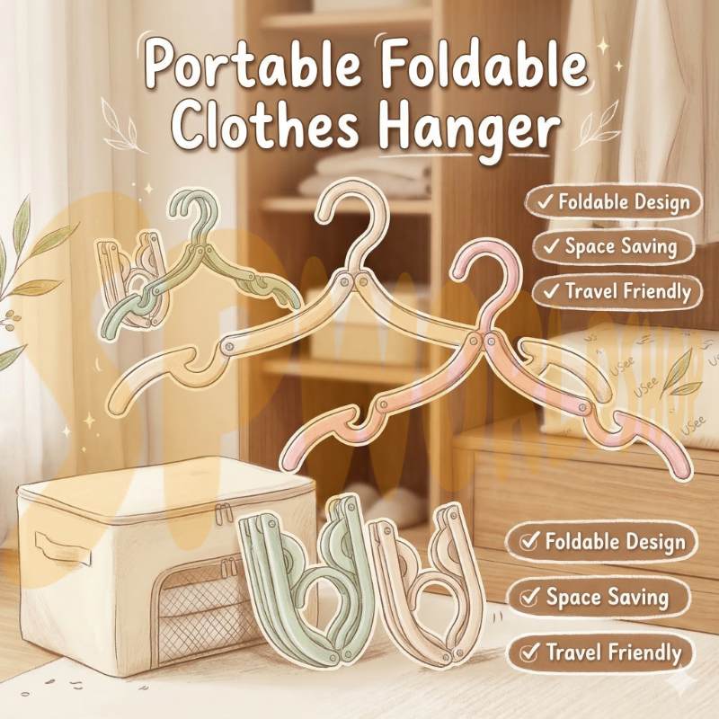 Aesthetic & Functional [TRAVEL CHIC] 行走的衣橱 | 折叠式省空间衣架：出差旅行，精致如初 Multi-Functional Folding Hanger | Lightweight & Durable Design