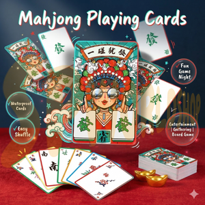 Social & Essential [POKER STYLE] 指尖博弈 | 创意防水塑料麻将：随行轻便，聚会焦点 144pcs Portable Mahjong Deck | Durable & Washable Design