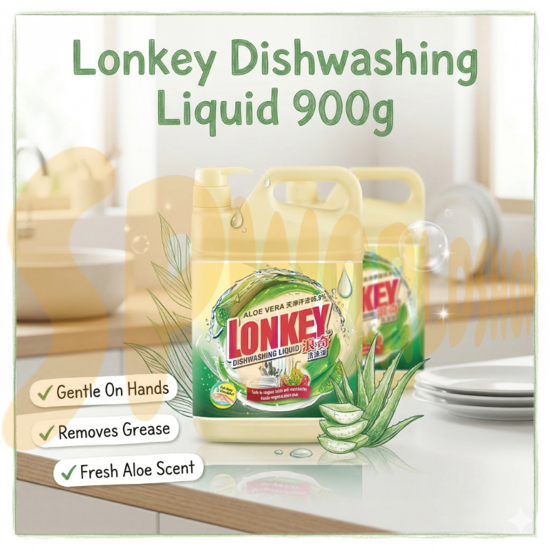 [GENTLE TOUCH] 护手净界 | 浪奇多效洗洁精：去油不伤手，清新每一餐 Lonkey Multi-Action Liquid | Aloe Vera & Vinegar Infused Care