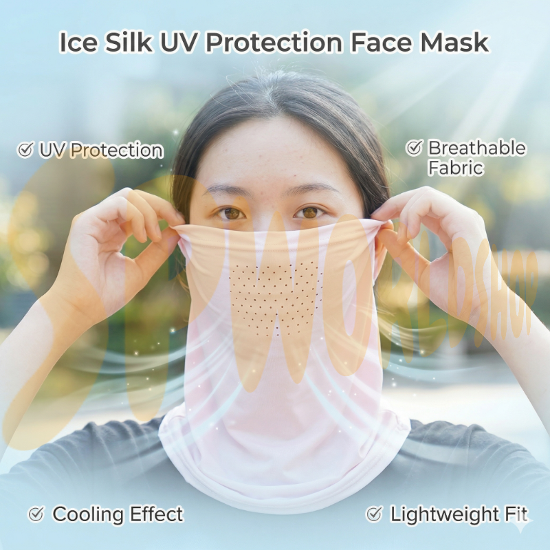Summer Cooling Sun Mask | Full Face & Neck Protection | Breathable Mesh & Detachable Design | Ice Silk UV Shield 冰丝护颈防晒 呼吸感面罩 物理遮阳 骑行防晒