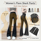 Women’s Flare Shark Pants (C850/C910) | High Waist Tummy Control | High-Elasticity Bootcut Yoga Leggings | Seluar Wanita 女士高腰喇叭裤 鲨鱼裤 提臀显瘦 微喇叭