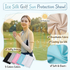 Golf Sunscreen Shawl Sleeves | High-Elasticity UV Shield Shoulder Wrap | Anti-UV Outdoor Sports Bolero LS5252 冰丝凉感防晒衣 户外运动 披肩袖套 骑行高尔夫